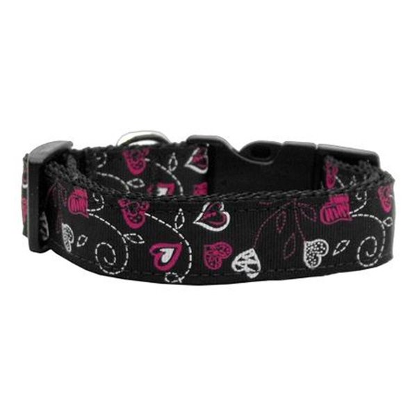 Unconditional Love Crazy Hearts Nylon Collars Black Medium UN742394